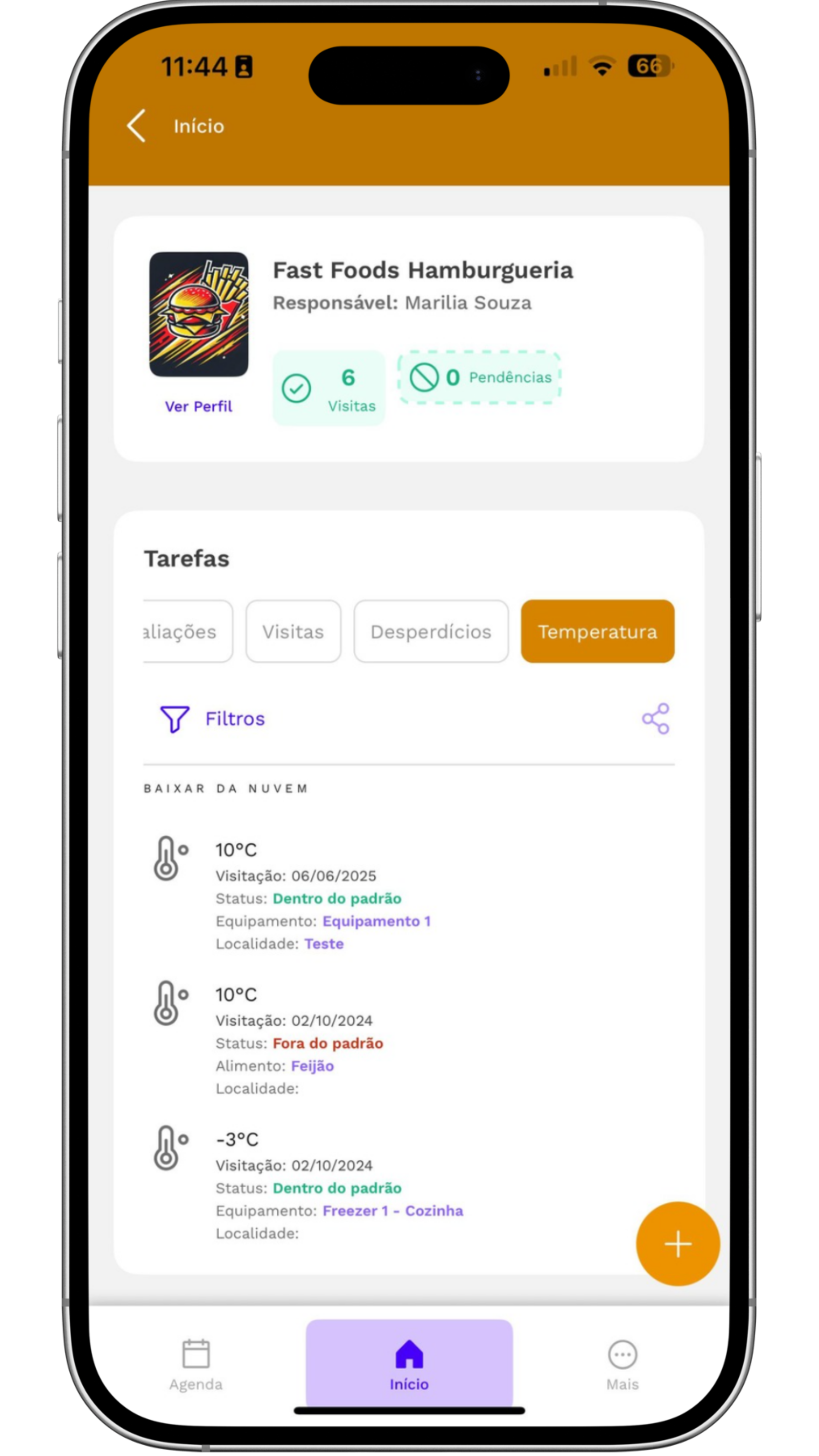 Captura de tela mostrando Controle de Temperatura - Registre e acompanhe facilmente as temperaturas de...