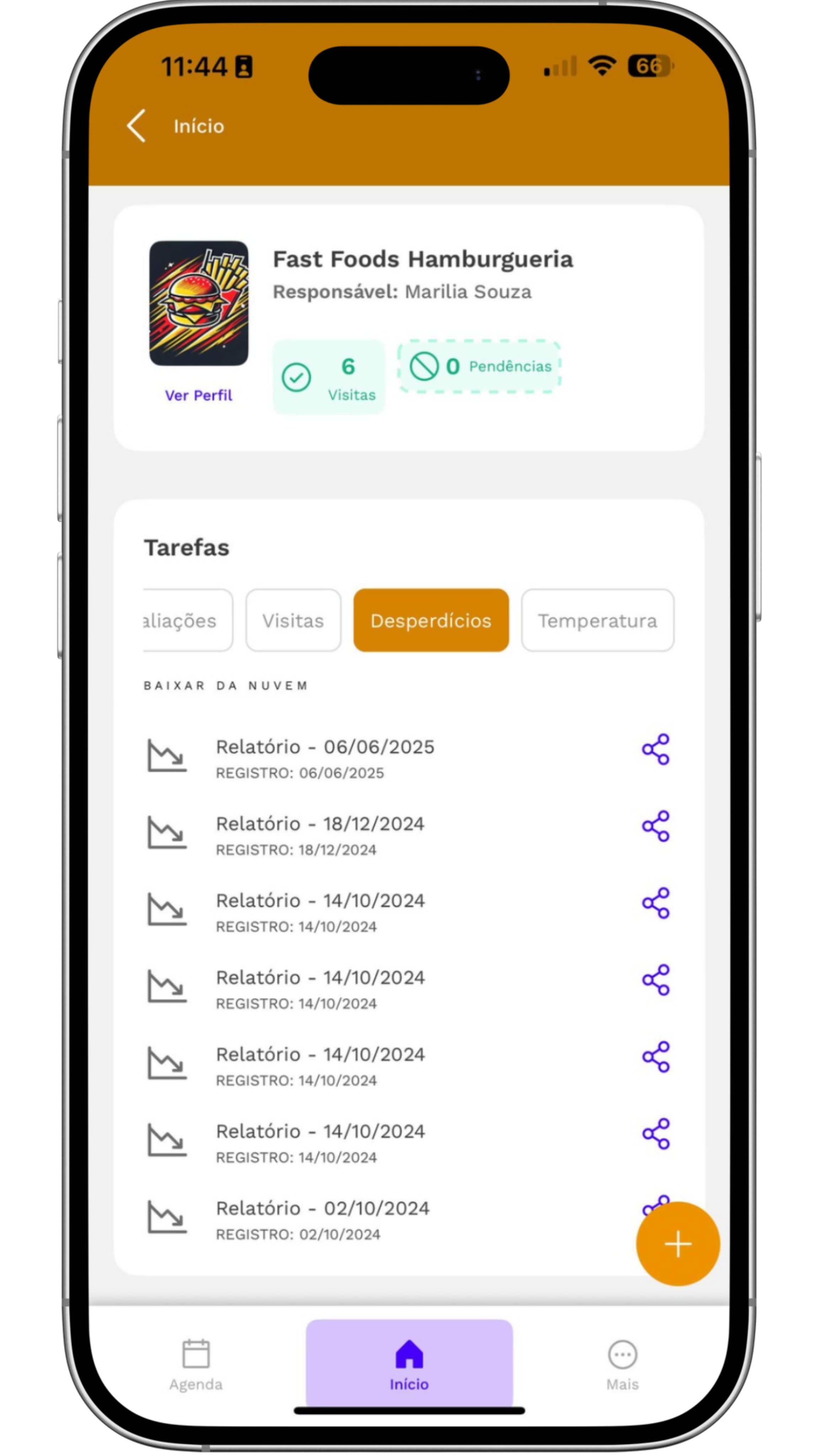 Captura de tela mostrando Gestão de Disperdício - Crie, acompanhe e gerencie todos os pontos do plan...